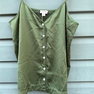 J. Crew Olive Green Sleeveless Blouse